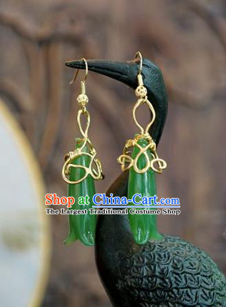 Chinese Handmade Jade Earrings Ancient Bride Eardrop Jewelry Accessories for Women