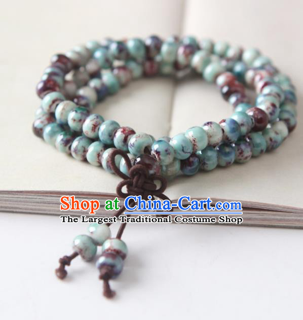 Top Grade Chinese Handmade Blue Ceramics Beads Bracelet for Women