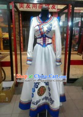 Chinese Traditional Mongolian Folk Dance Wedding Costume China Mongol Nationality Bride Dress for Women