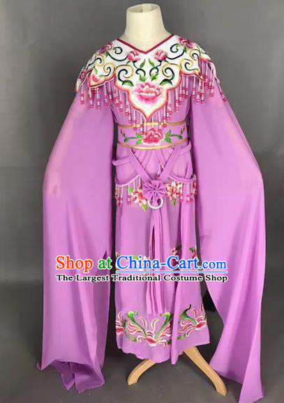 Traditional Chinese Peking Opera Costume Beijing Opera Actress Purple Dress for Kids