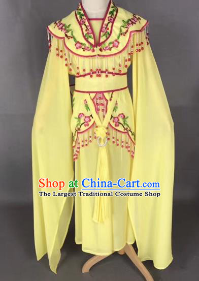 Chinese Ancient Peking Opera Children Yellow Dress Traditional Beijing Opera Diva Costumes for Kids
