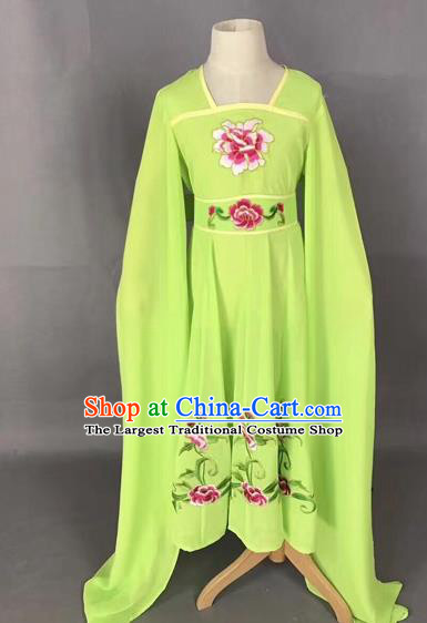 Traditional Chinese Peking Opera Diva Costume Beijing Opera Green Dress for Kids