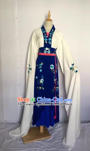 Chinese Huangmei Opera Fairy Blue Dress Traditional Beijing Opera Diva Costume for Adults