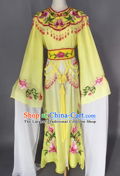 Chinese Beijing Opera Nobility Lady Yellow Dress Ancient Princess Costume for Adults