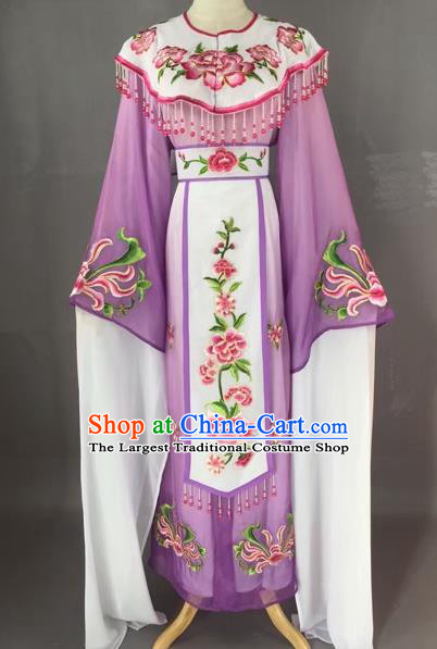 Chinese Beijing Opera Diva Purple Dress Clothing Ancient Princess Costume for Adults