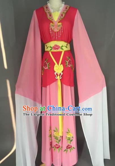 Chinese Beijing Opera Maidservants Pink Clothing Ancient Palace Lady Costume for Adults