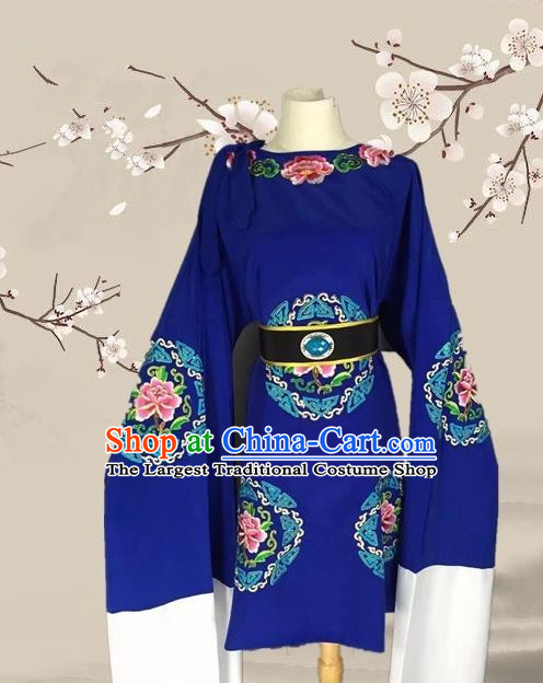 Chinese Ancient Dowager Countess Blue Clothing Traditional Beijing Opera Pantaloon Costume for Adults