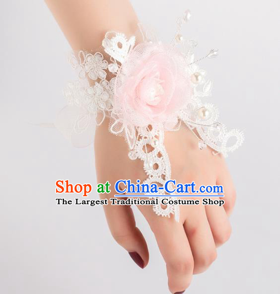 Top Grade Bride Waist Accessories Silk Rose Wrist Flowers Bracelet for Women