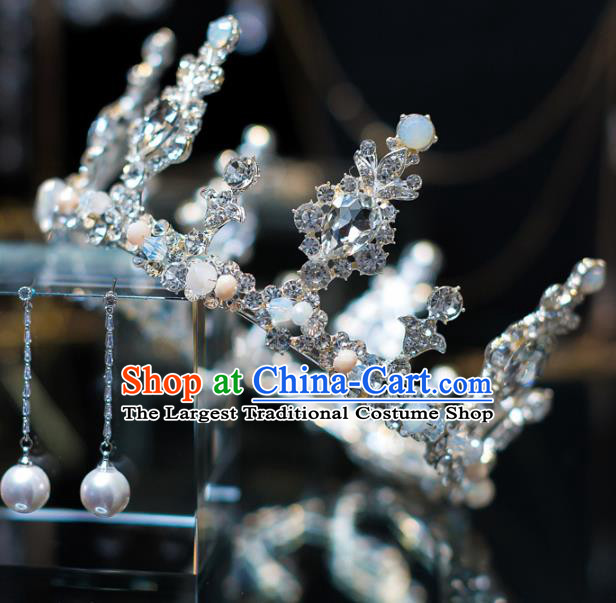 Top Grade Bride Hair Accessories Crystal Round Royal Crown Headwear for Women