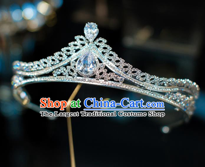 Top Grade Wedding Hair Accessories Baroque Princess Zircon Royal Crown for Women