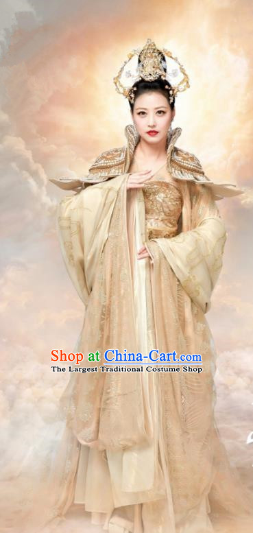 Chinese Ancient Empress Hanfu Dress The Honey Sank Like Frost Ashes of Love Queen Costumes and Headpiece for Women