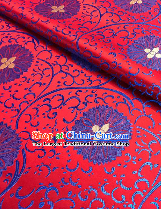 Asian Chinese Traditional Cheongsam Palace Pattern Red Brocade Fabric Silk Fabric Chinese Fabric Material