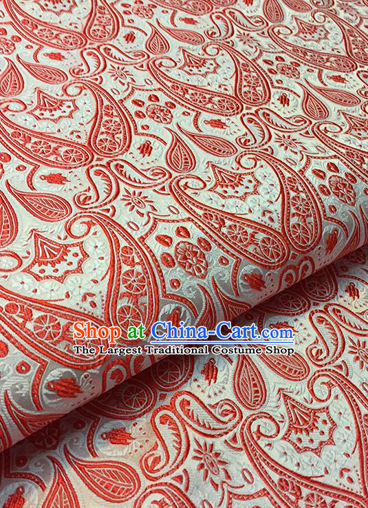 Asian Chinese Brocade Traditional Red Pattern Fabric Silk Fabric Chinese Fabric Material