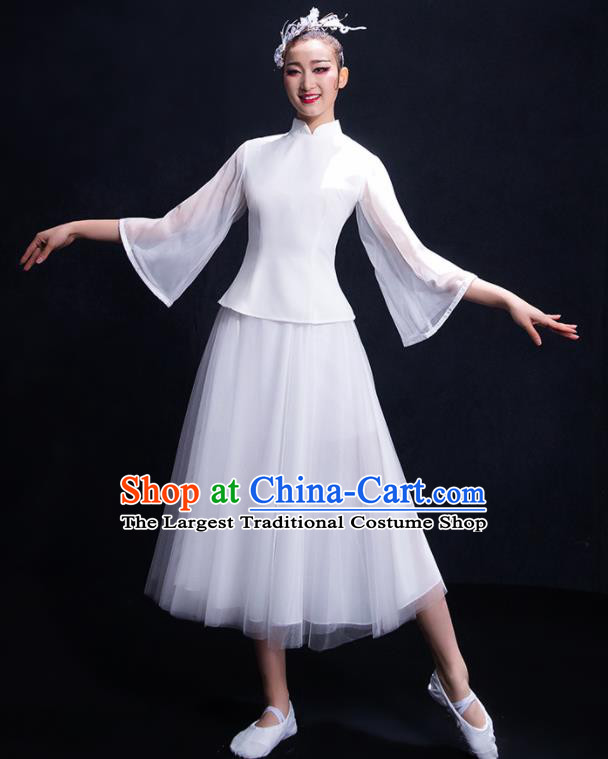 Chinese Traditional Umbrella Dance Chorus Clothing Classical Dance Costume for Women