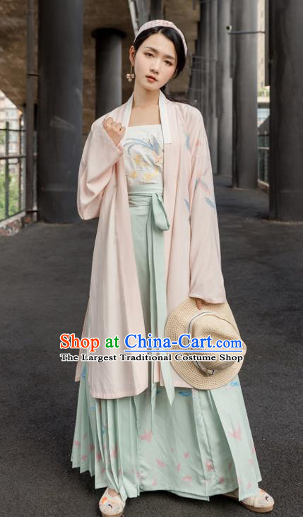 Traditional Chinese Song Dynasty Costumes Ancient Young Lady Embroidered Hanfu Dress for Women