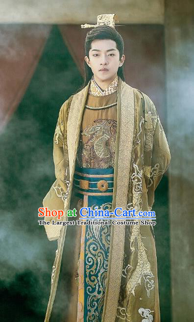 Chinese Traditional Ancient Emperor Hanfu Clothing Swordsman Embroidered Costumes for Men