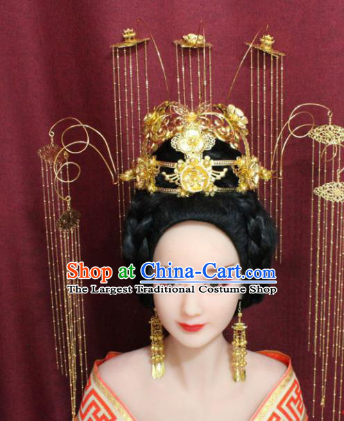 Chinese Ancient Empress Handmade Hair Accessories Phoenix Coronet Hairpins for Women