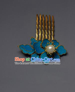 Chinese Ancient Qing Dynasty Palace Tian-Tsui Hair Comb Hair Accessories Handmade Hairpins for Women