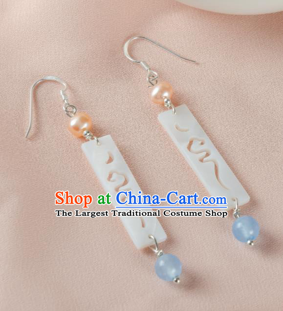 Asian Chinese Traditional Jewelry Accessories Hanfu Jade Earrings for Women