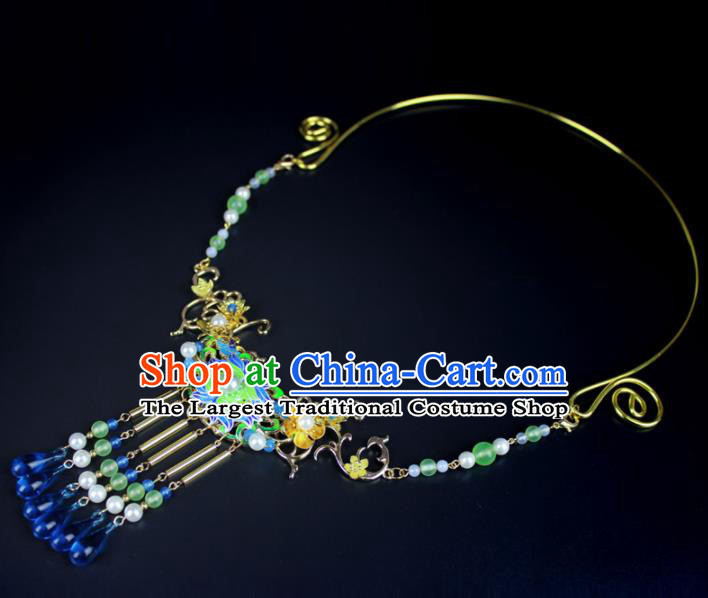 Top Grade Chinese Jewelry Accessories Wedding Hanfu Blueing Necklace for Women