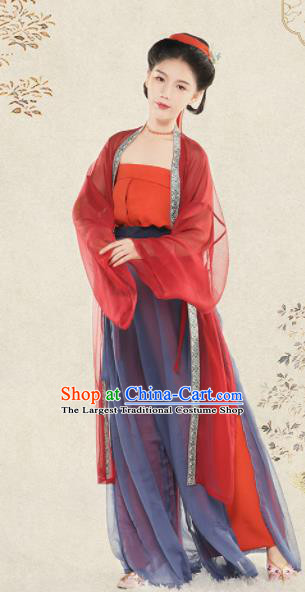 Top Grade Chinese Ancient Costumes Song Dynasty Young Lady Hanfu Dress for Women