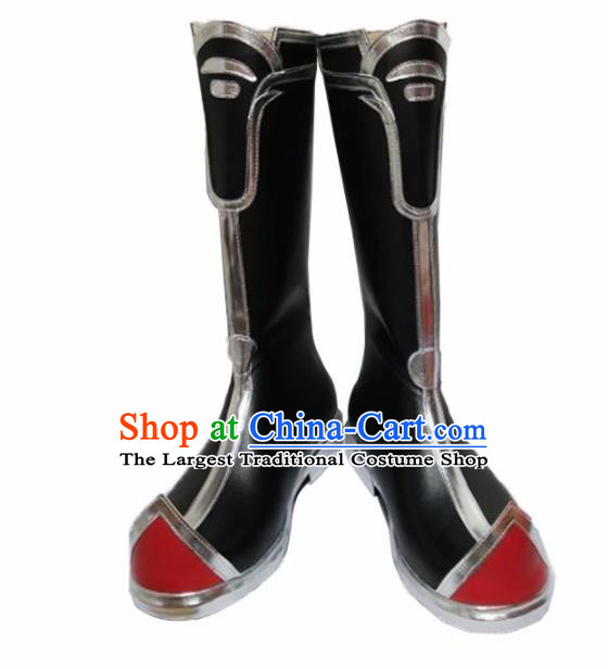 Asian Chinese Cosplay Shoes Cartoon Swordsman Black Boots for Men