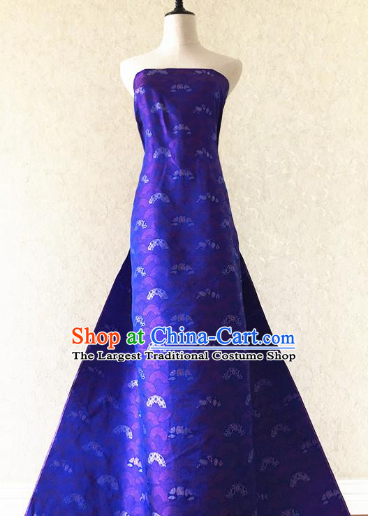 Asian Chinese Traditional Silk Fabric Classical Pattern Purple Brocade Cheongsam Cloth Silk Fabric