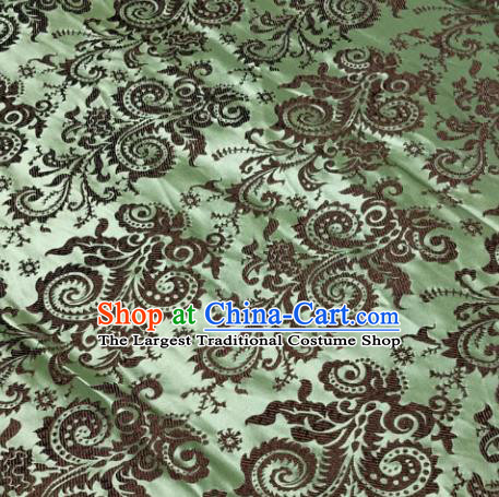 Chinese Traditional Silk Fabric Cheongsam Tang Suit Pattern Green Brocade Cloth Drapery