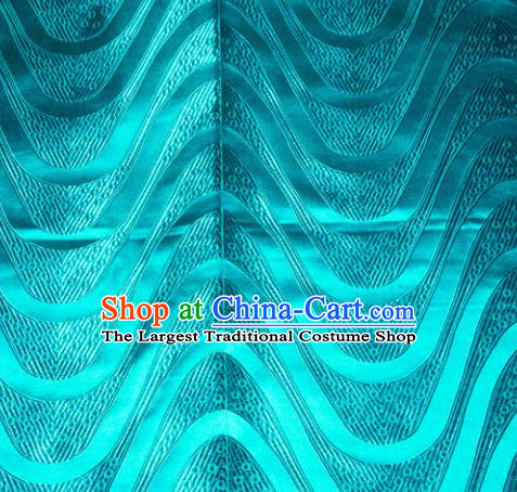 Chinese Traditional Blue Silk Fabric Tang Suit Brocade Cheongsam Classical Pattern Cloth Material Drapery