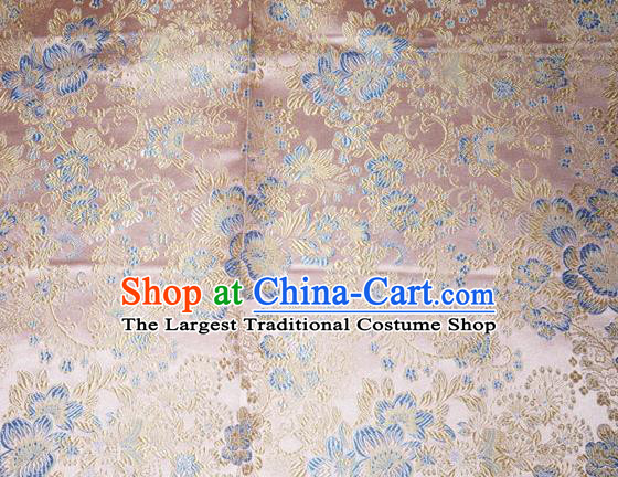 Chinese Traditional Pink Silk Fabric Tang Suit Brocade Cheongsam Classical Pattern Cloth Material Drapery