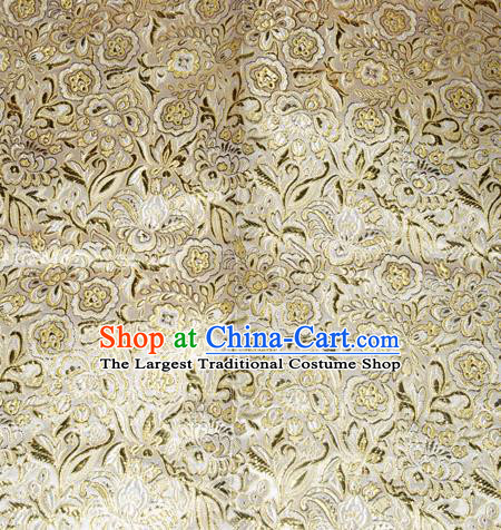 Chinese Traditional Cheongsam Golden Silk Fabric Tang Suit Brocade Classical Pattern Cloth Material Drapery