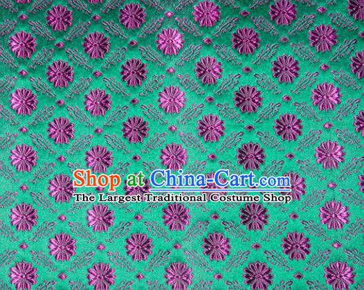 Classical Pattern Chinese Traditional Green Silk Fabric Tang Suit Brocade Cloth Cheongsam Material Drapery
