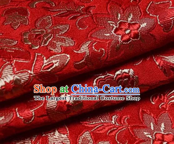 Chinese Traditional Fabric Red Silk Fabric Tang Suit Brocade Cloth Cheongsam Material Drapery