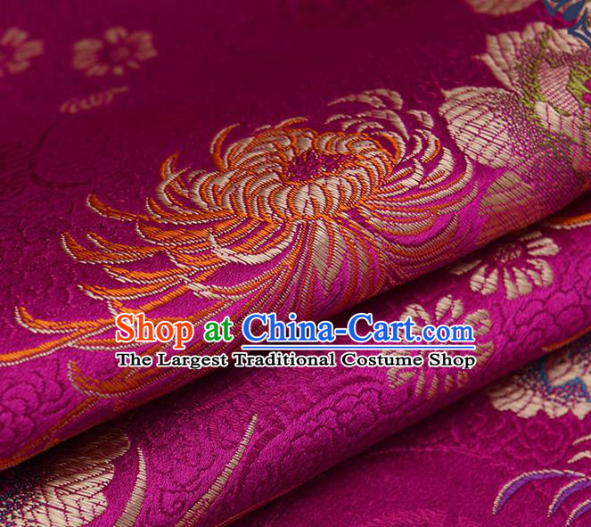 Chinese Traditional Brocade Fabric Chrysanthemum Pattern Tang Suit Silk Cloth Cheongsam Material Drapery