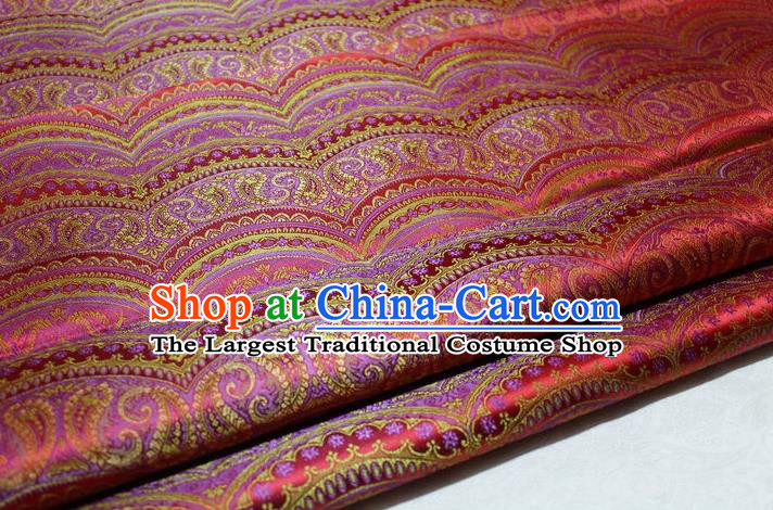 Chinese Traditional Cheongsam Cloth Tang Suit Classical Pattern Red Brocade Fabric Silk Material Drapery