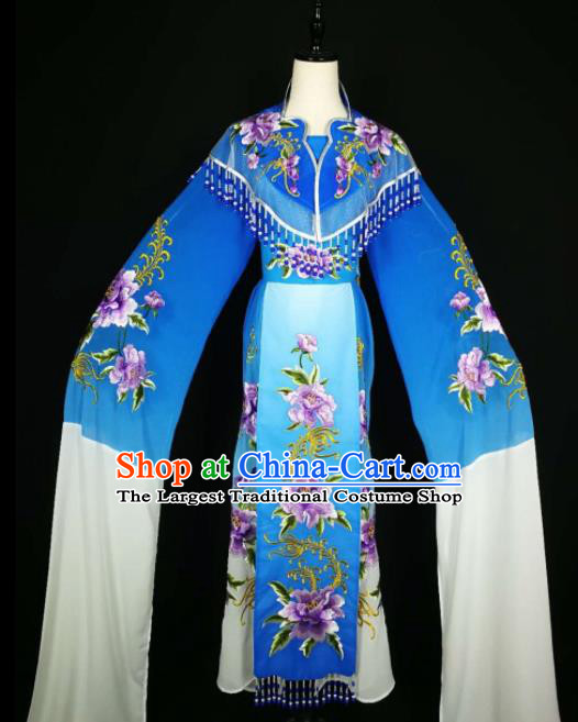 Chinese Traditional Beijing Opera Diva Royalblue Dress Peking Opera Princess Costume for Adults