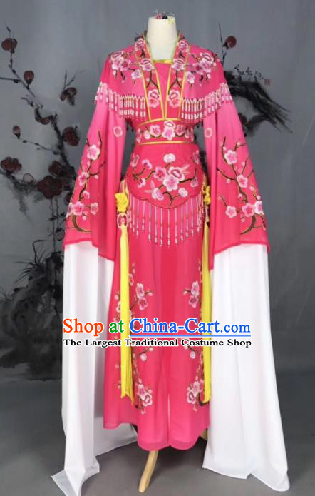 Chinese Traditional Beijing Opera Pink Embroidered Dress Peking Opera Actress Costume for Rich