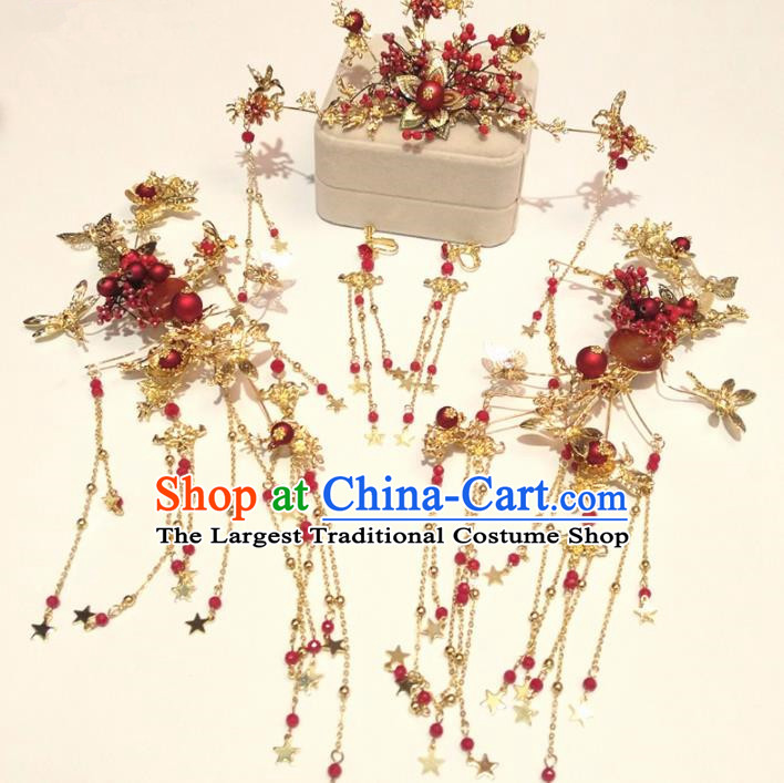 Top Chinese Traditional Wedding Phoenix Coronet Classical Hairpins Headdress for Women