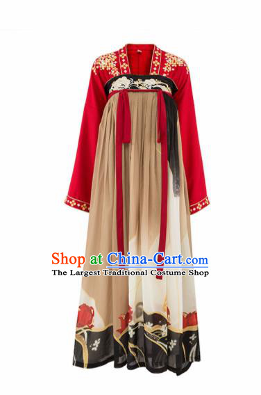 Traditional Chinese Tang Dynasty Replica Costumes Ancient Palace Princess Hanfu Dress for Women