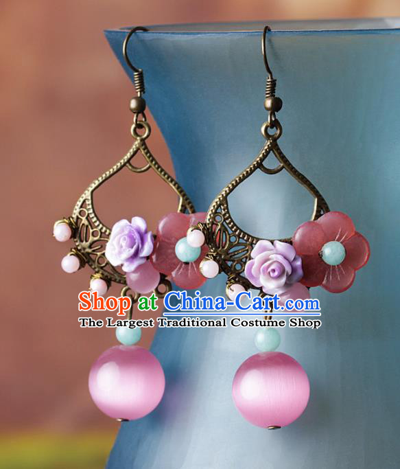 Chinese Traditional Ear Jewelry Accessories National Hanfu Earrings for Women