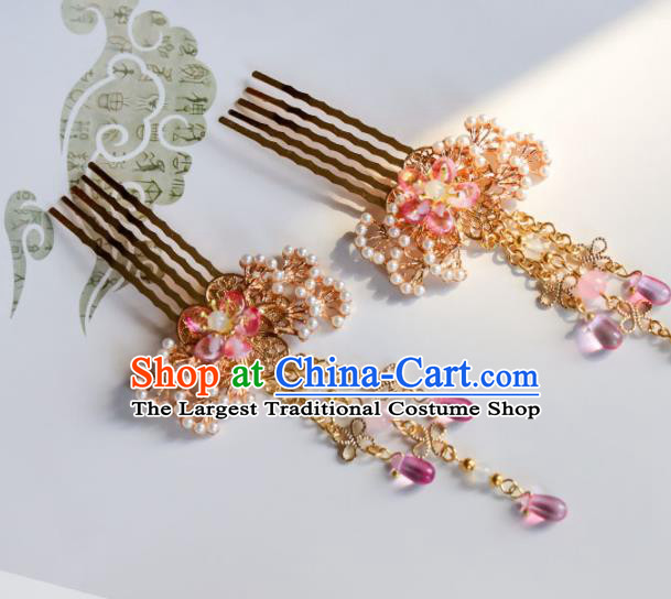 Handmade Chinese Traditional Tassel Hair Combs Ancient Classical Hanfu Hair Accessories for Women