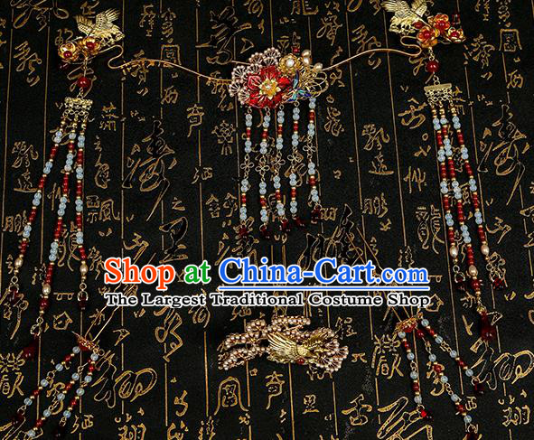 Chinese Ancient Traditional Hanfu Hairpins Tassel Hair Clips Handmade Classical Hair Accessories for Women