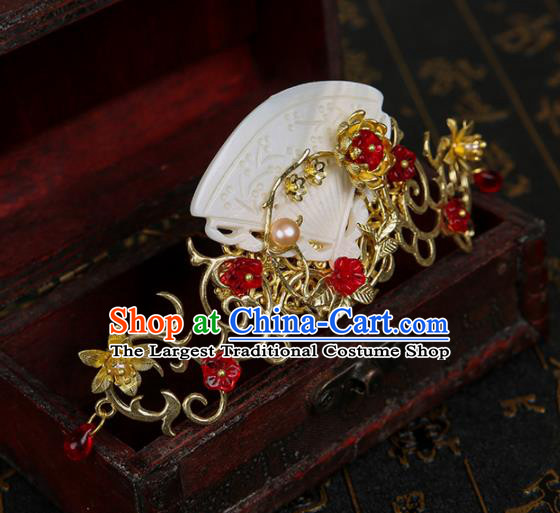 Chinese Ancient Traditional Hanfu Shell Hair Crown Hairpins Handmade Classical Hair Accessories for Women