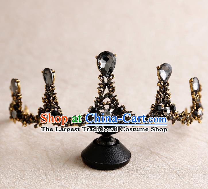 Handmade Top Grade Bride Crystal Royal Crown Hair Accessories Baroque Queen Hair Clasp for Women