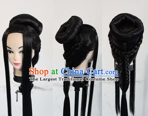 Chinese Ancient Cosplay Imperial Consort Wigs Traditional Princess Chignon Handmade Wig Sheath