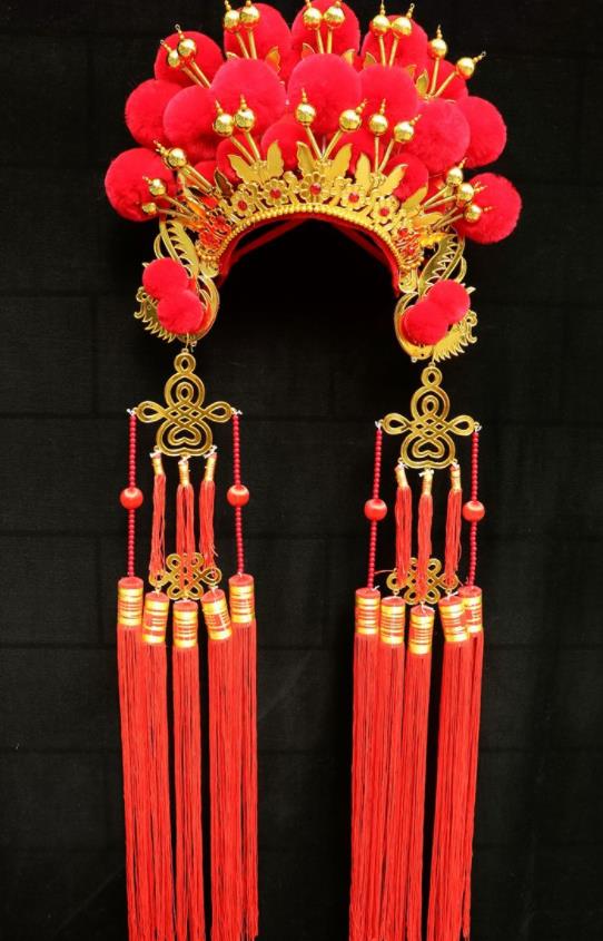 Chinese Traditional Peking Opera Phoenix Coronet Beijing Opera Diva Red Venonat Headwear for Women
