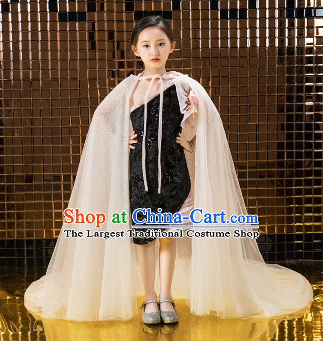 Children Catwalks Princess Costume Stage Performance Compere Full Dress for Girls Kids