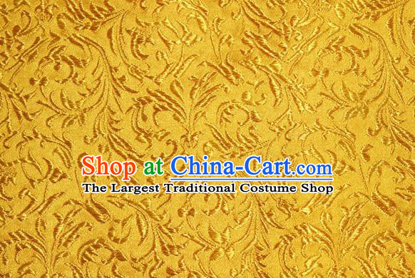 Asian Chinese Tang Suit Silk Fabric Golden Brocade Material Traditional Palace Pattern Design Satin