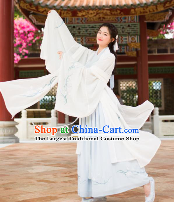 Chinese Ancient Palace Lady Historical Costumes Traditional Jin Dynasty Princess Hanfu Dress for Women
