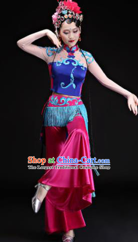 Chinese Traditional Folk Dance Yangko Costumes Drum Dance Beijing Opera Dress for Women